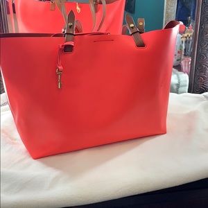 Neon pink fossil bag